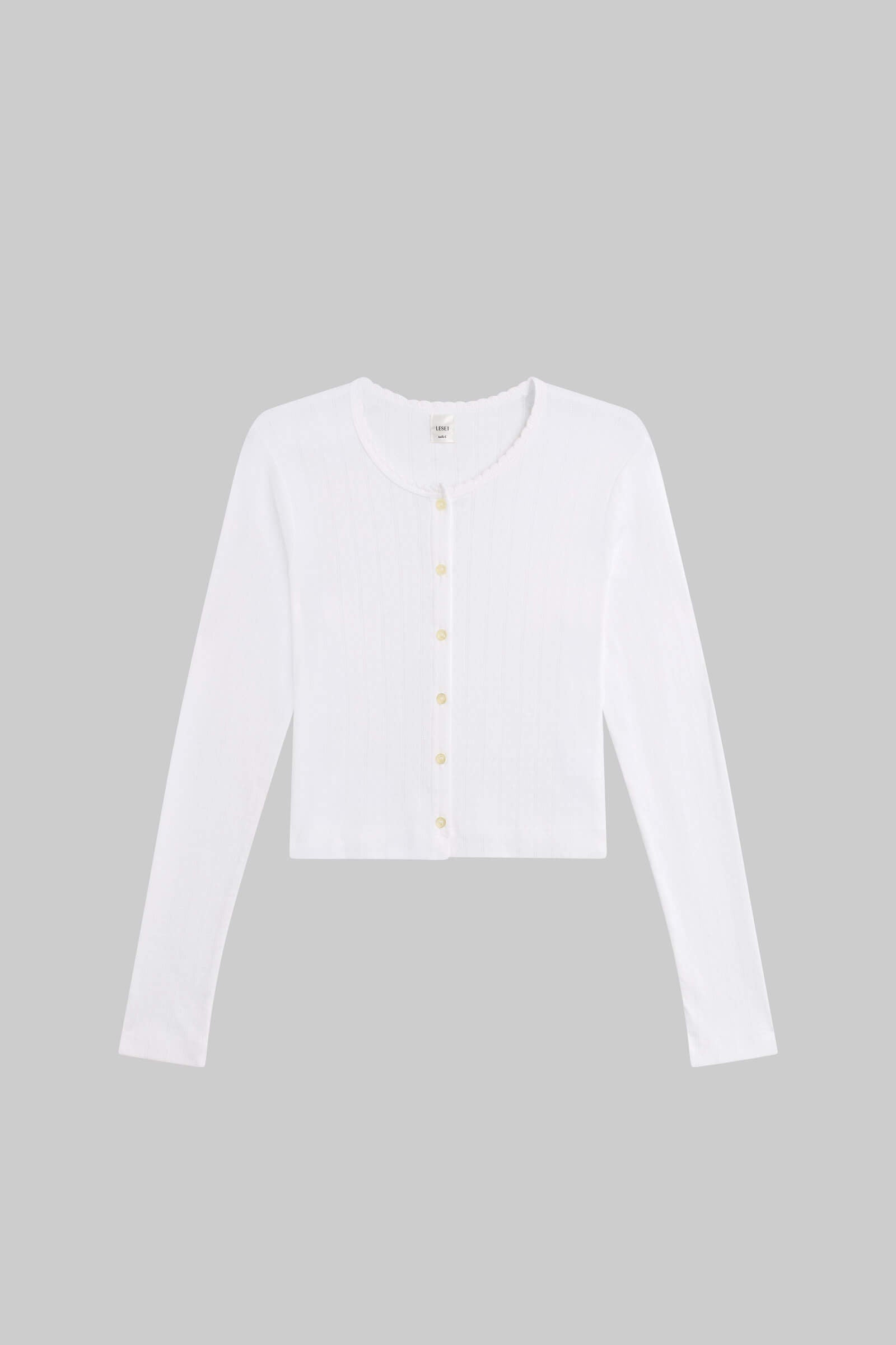 Pointelle Crop Cardigan