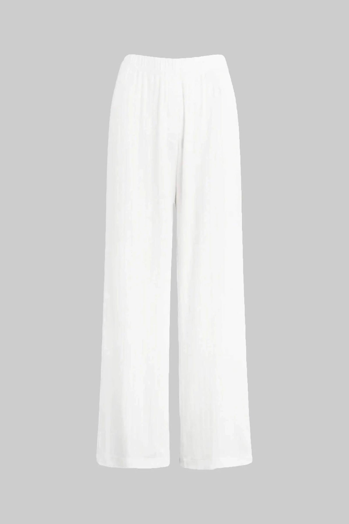 Pre-Order: Pointelle Wide Leg Pant - White - Image 2