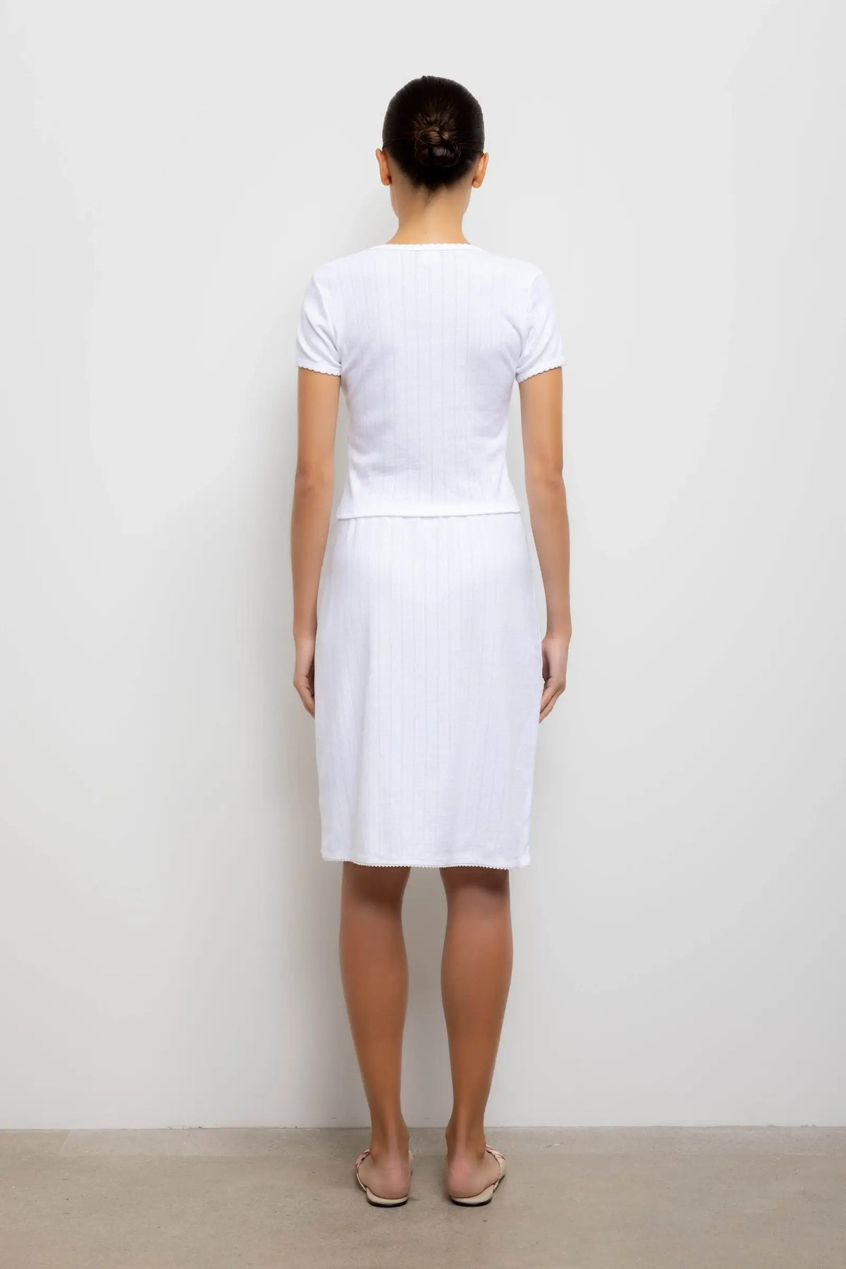Pointelle Baby Tee - White - Image 7