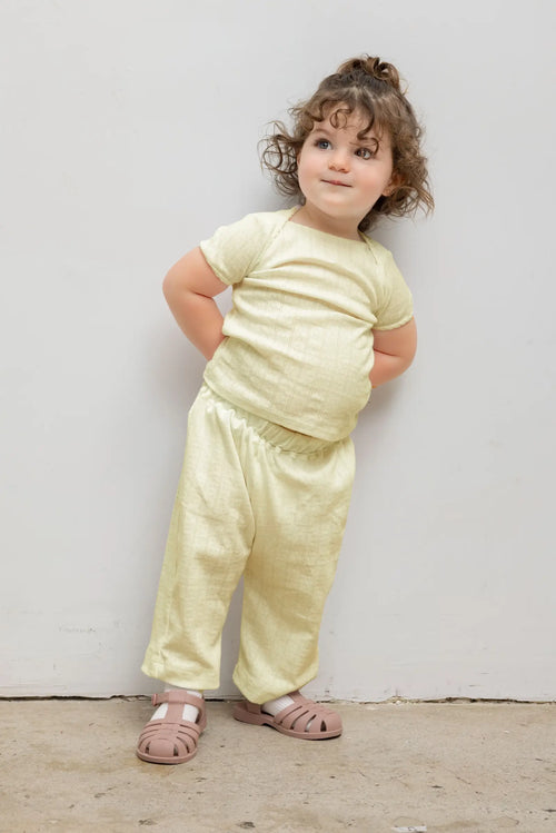 Pointelle Bebe Pant - Canary - Image 1