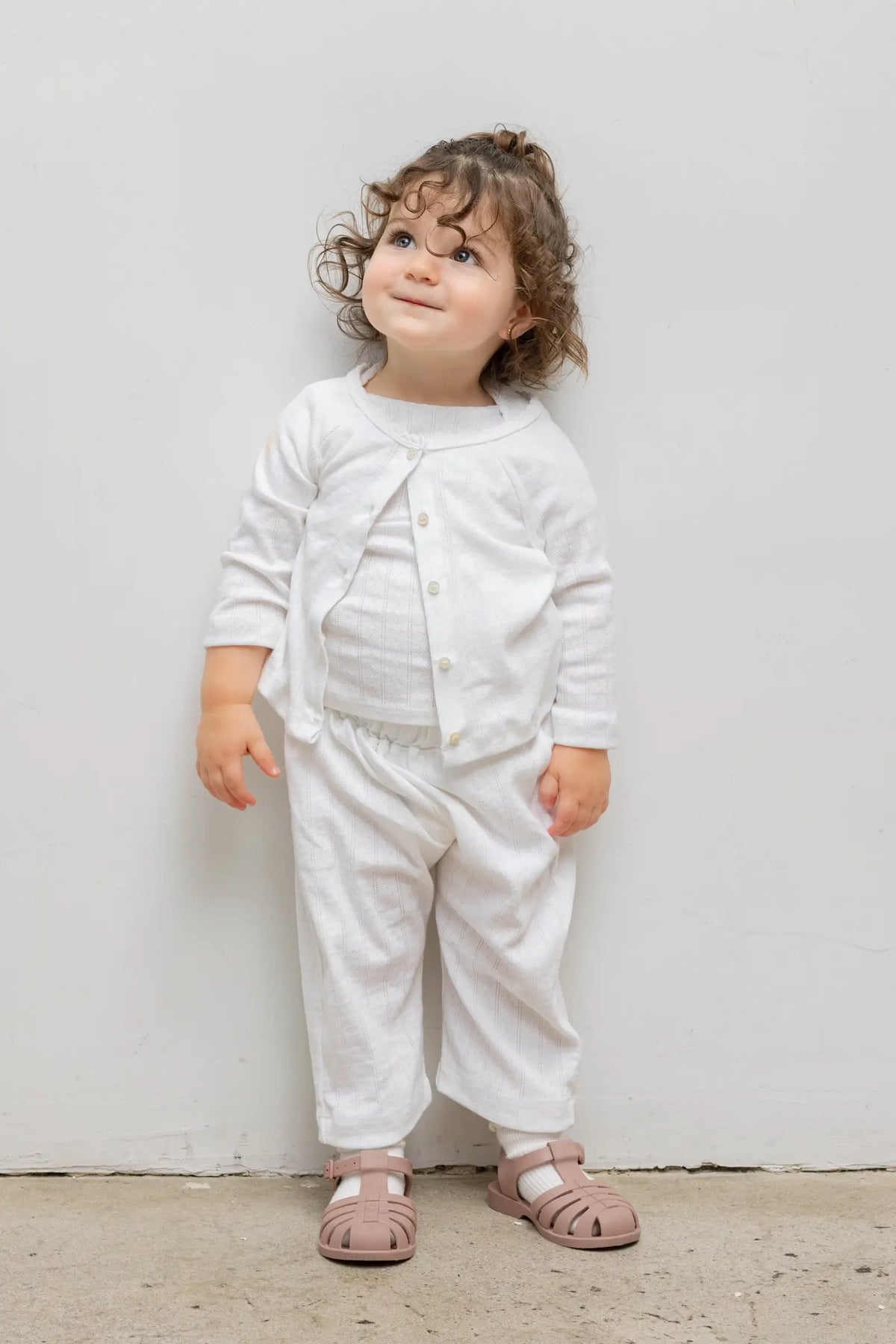 Pointelle Bebe Pant - White - Image 1