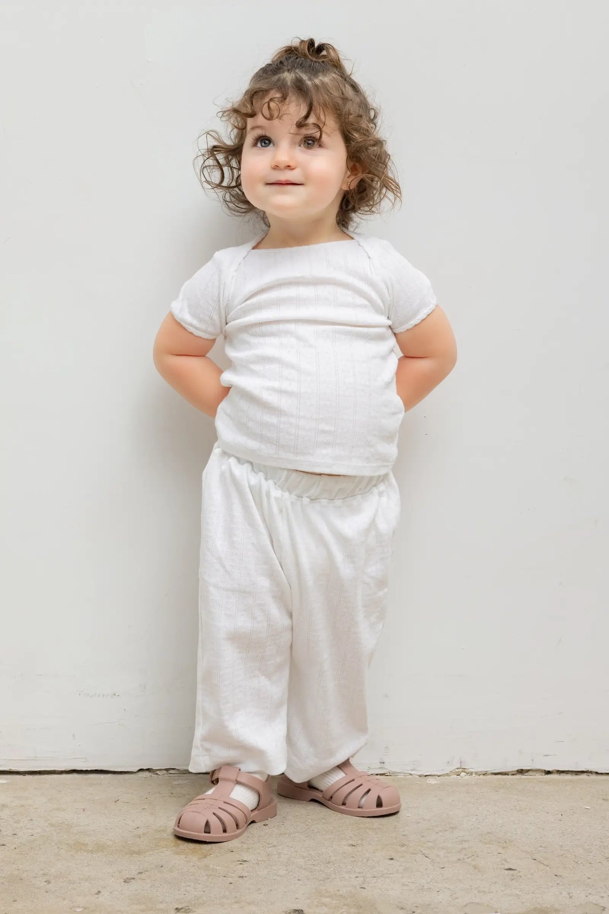 Pointelle Bebe Pant - White - Image 2