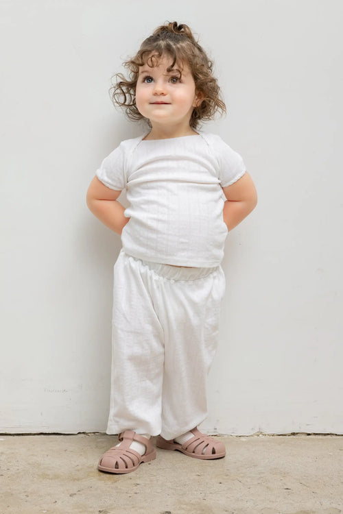 Pointelle Bebe Pant - White - Image 2