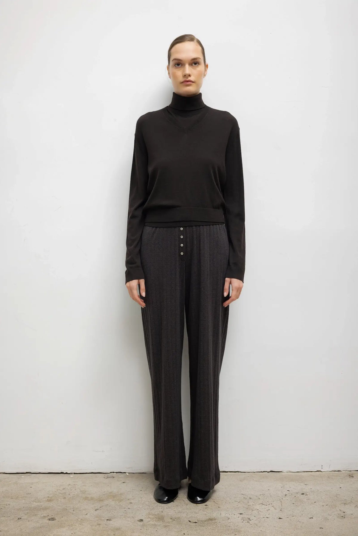 Pointelle Boxer Pant - Hickory Melange - Image 1