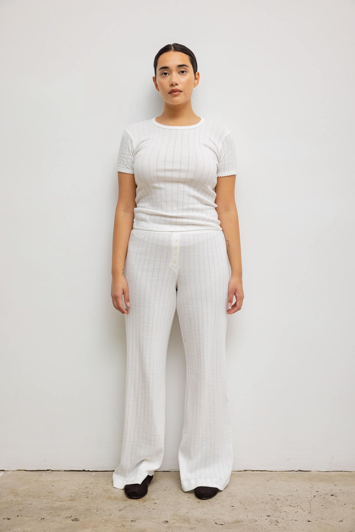 Pointelle Boxer Pant - White - Image 7
