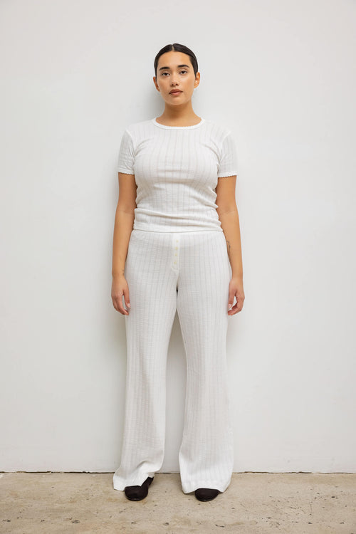 Pointelle Boxer Pant - White - Image 7