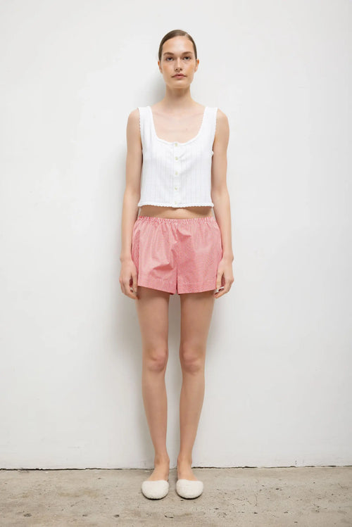 Pointelle Button Down Tank - White - Image 3
