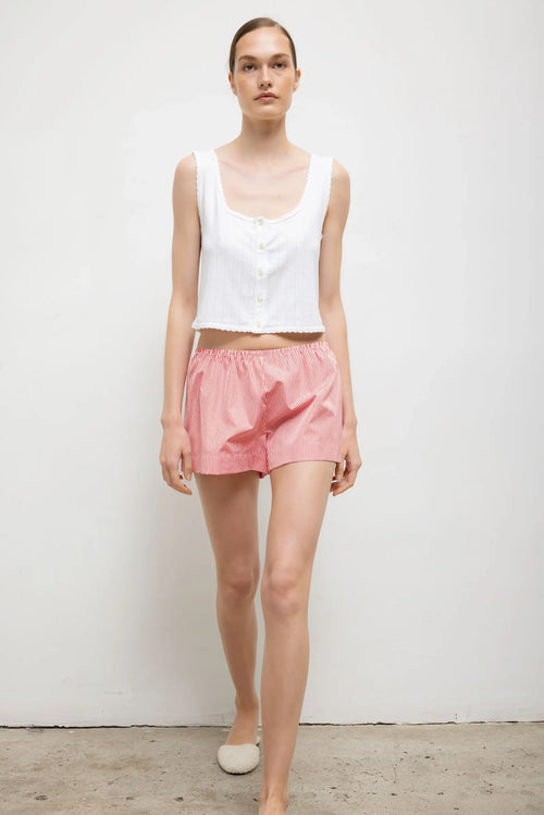 Pointelle Button Down Tank - White - Image 4