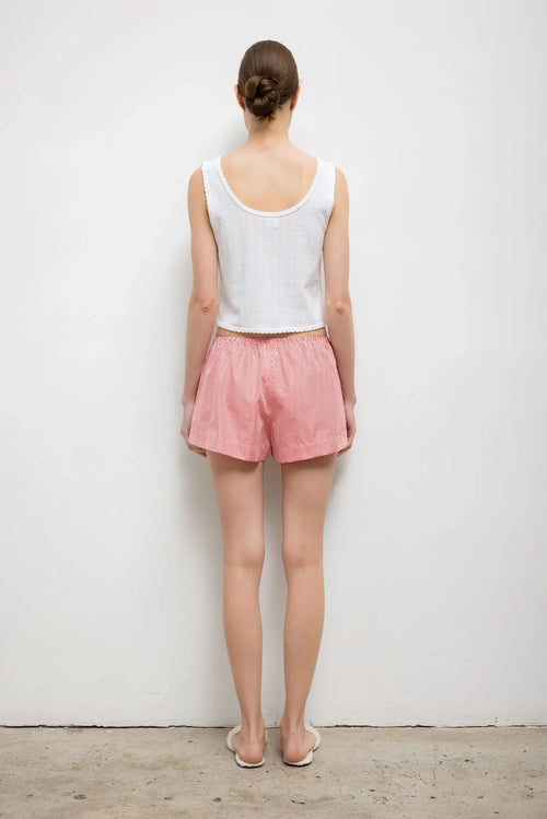 Pointelle Button Down Tank - White - Image 7