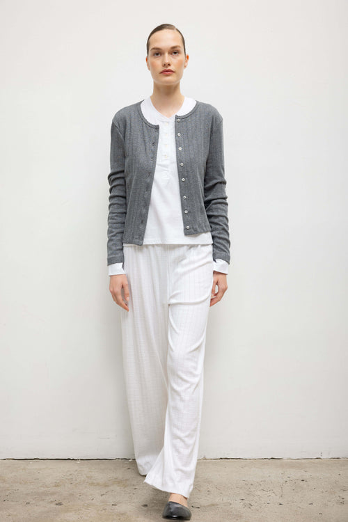 Pre-Order: Pointelle Classic Cardigan II - Granite - Image 4