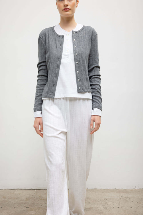 Pre-Order: Pointelle Classic Cardigan II - Granite - Image 5