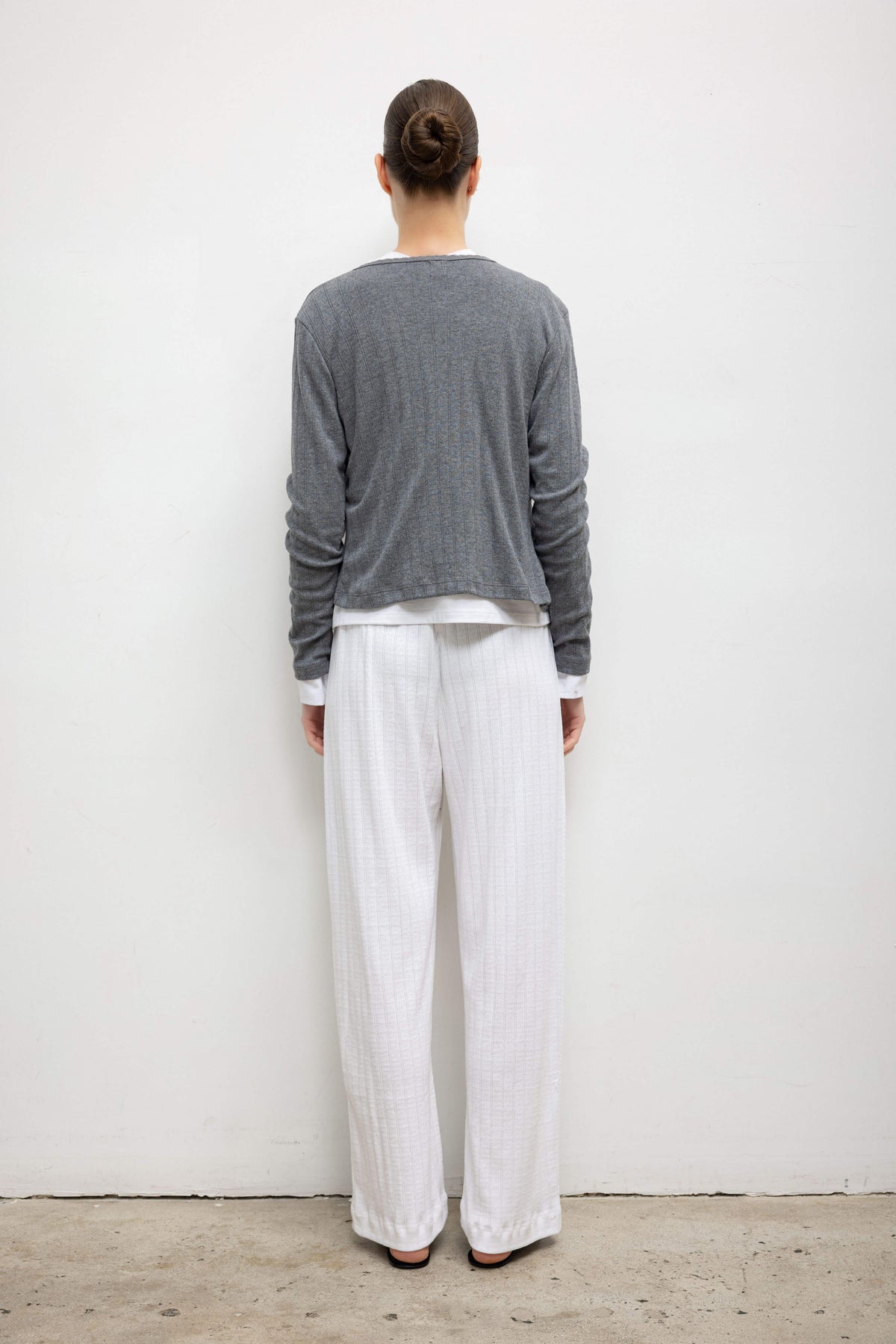 Pre-Order: Pointelle Classic Cardigan II - Granite - Image 7