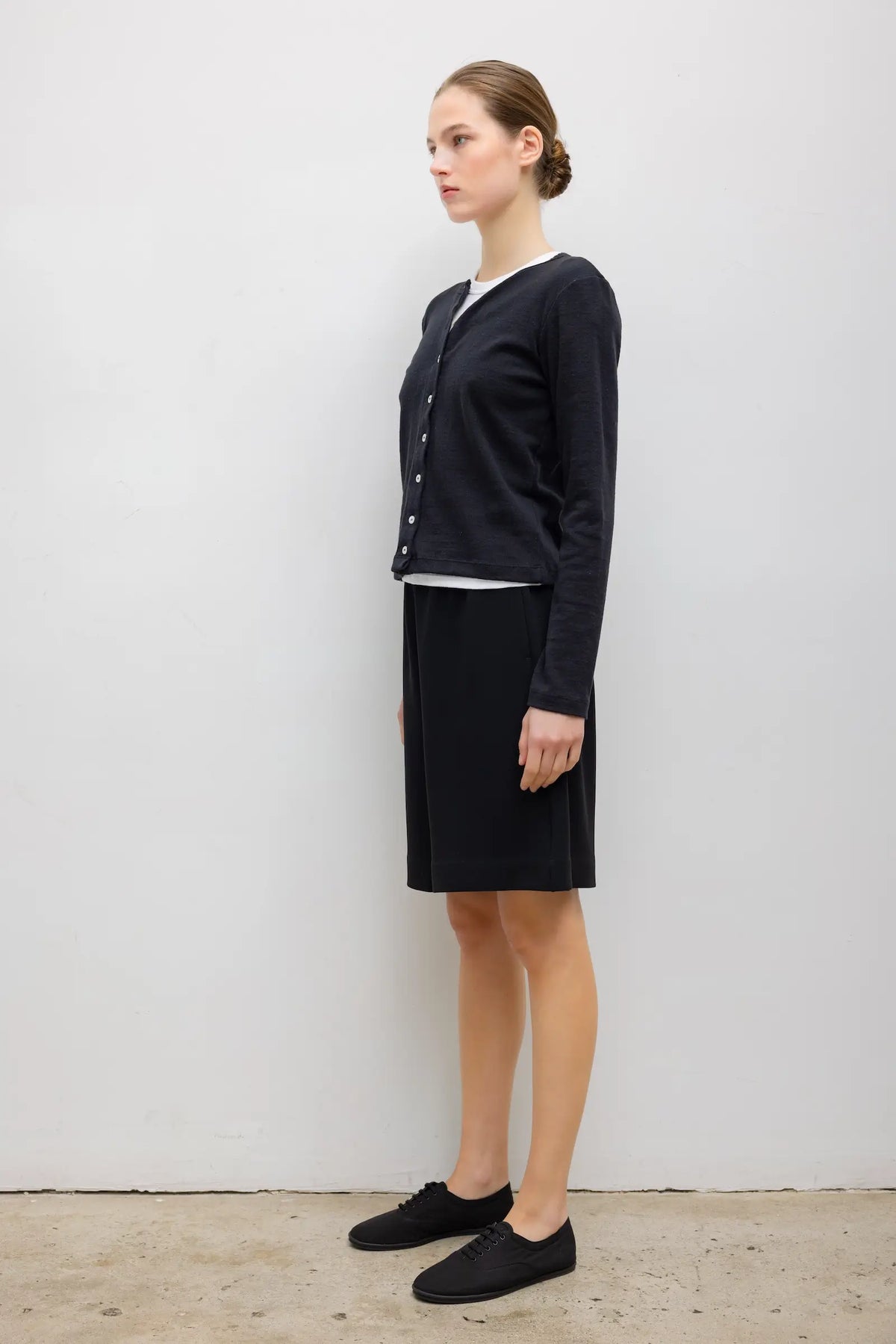 Pointelle Classic Cardigan II - Black - Image 4