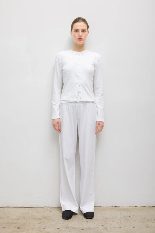 Pointelle Classic Cardigan II - White - Image 2