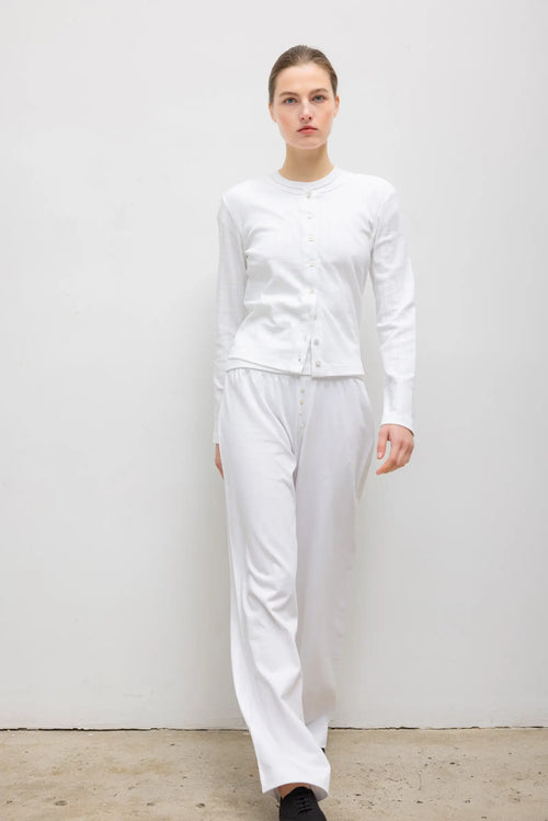Pointelle Classic Cardigan II - White - Image 3
