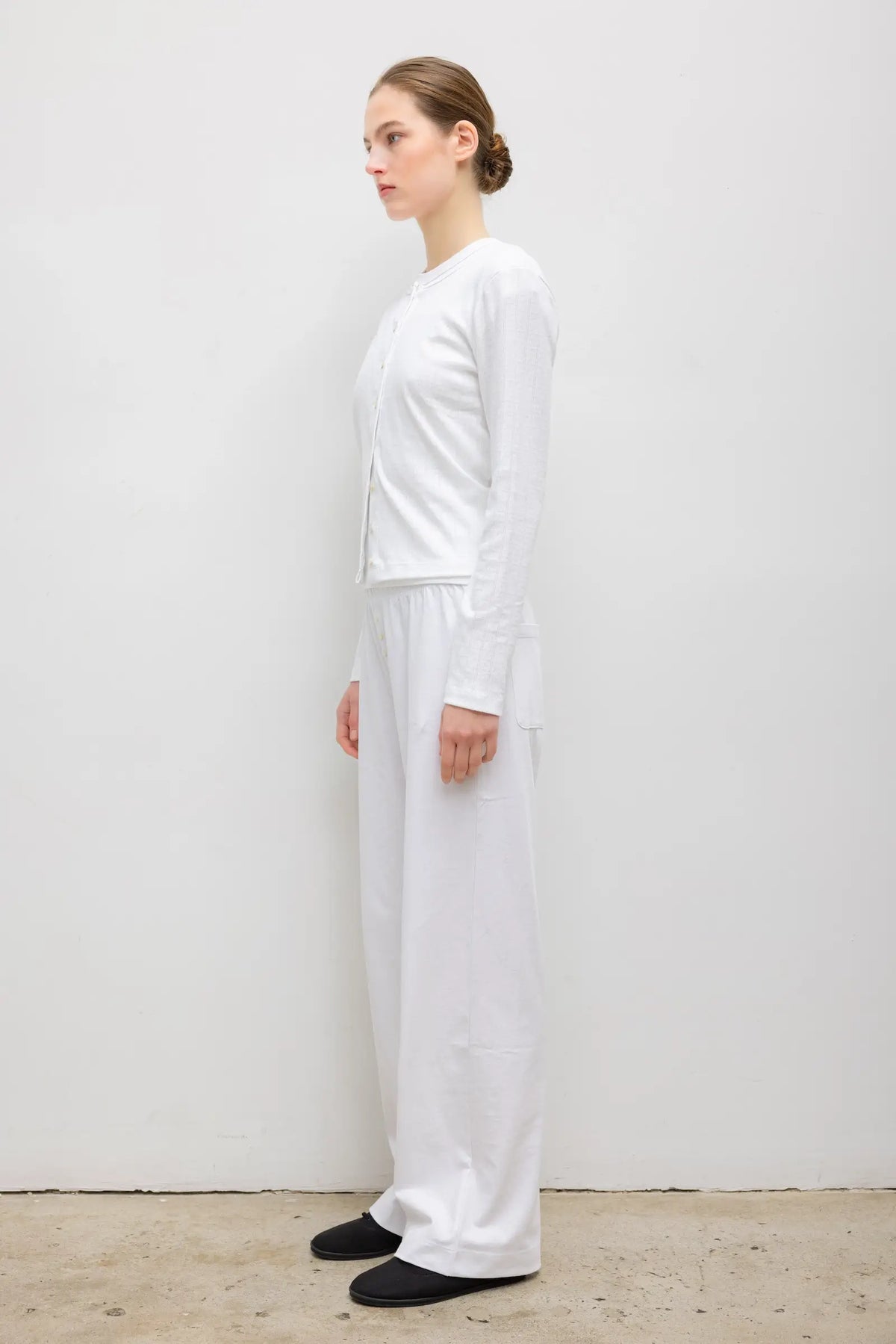 Pointelle Classic Cardigan II - White - Image 4