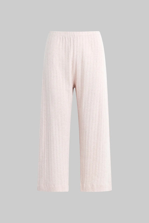 Pointelle Crop Wide Leg Pant - Petal Melange - Image 2