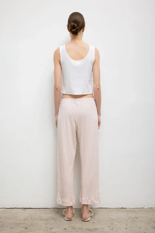 Pointelle Crop Wide Leg Pant - Petal Melange - Image 6
