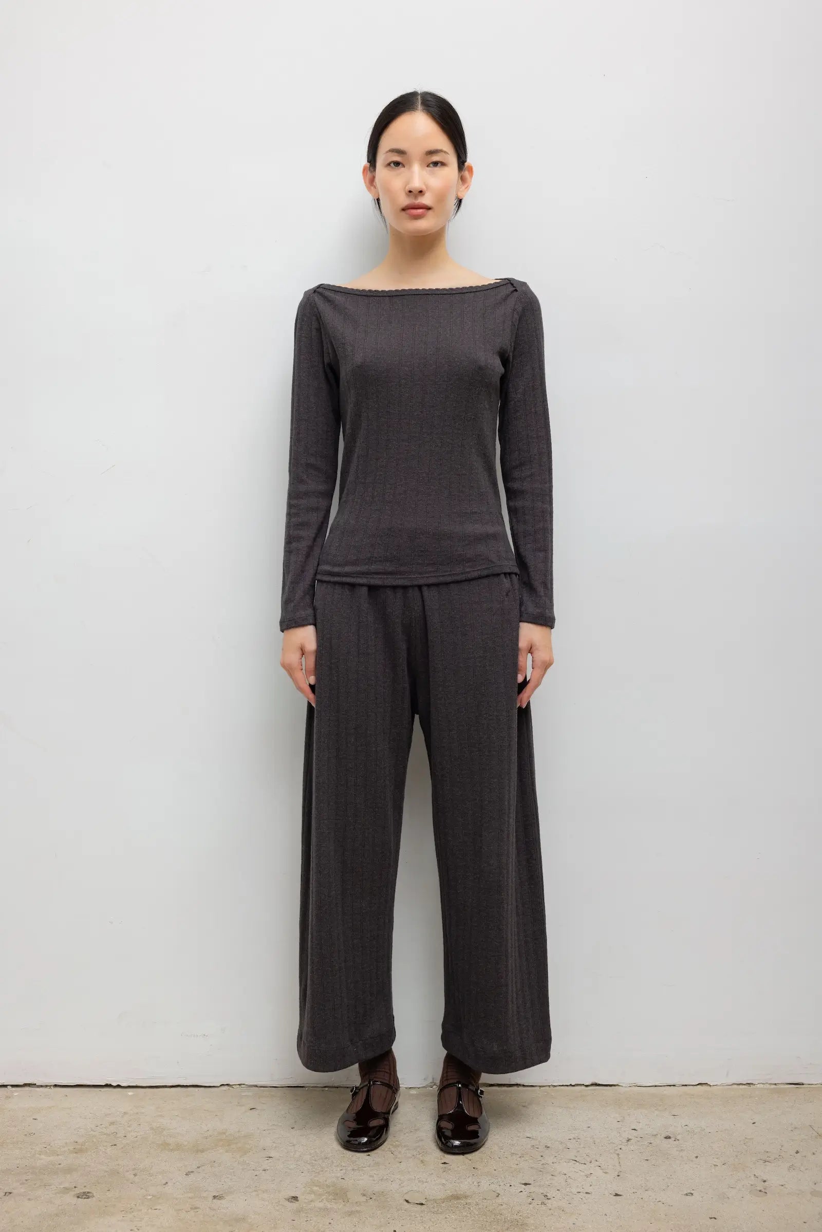 Pointelle Crop Wide Leg Pant
