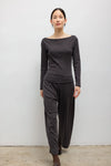 Pointelle Crop Wide Leg Pant