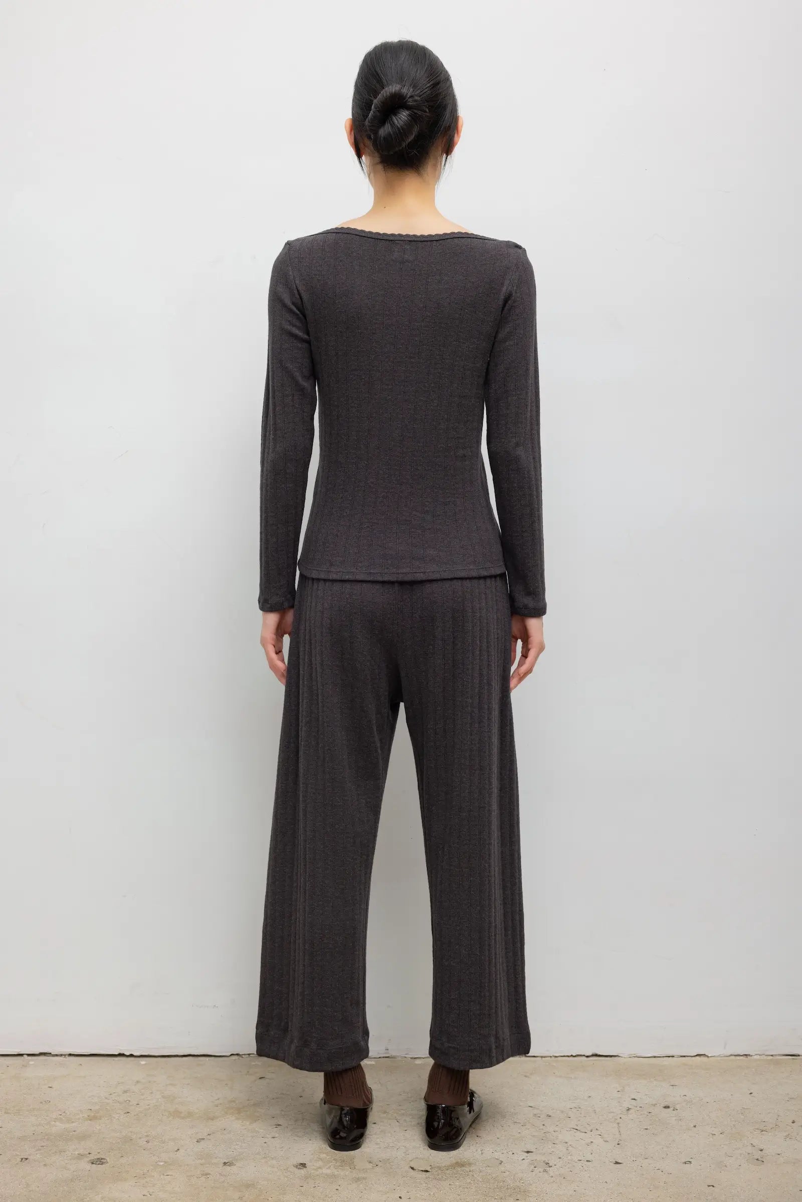Pointelle Crop Wide Leg Pant
