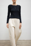 Pointelle Long Sleeve Henley
