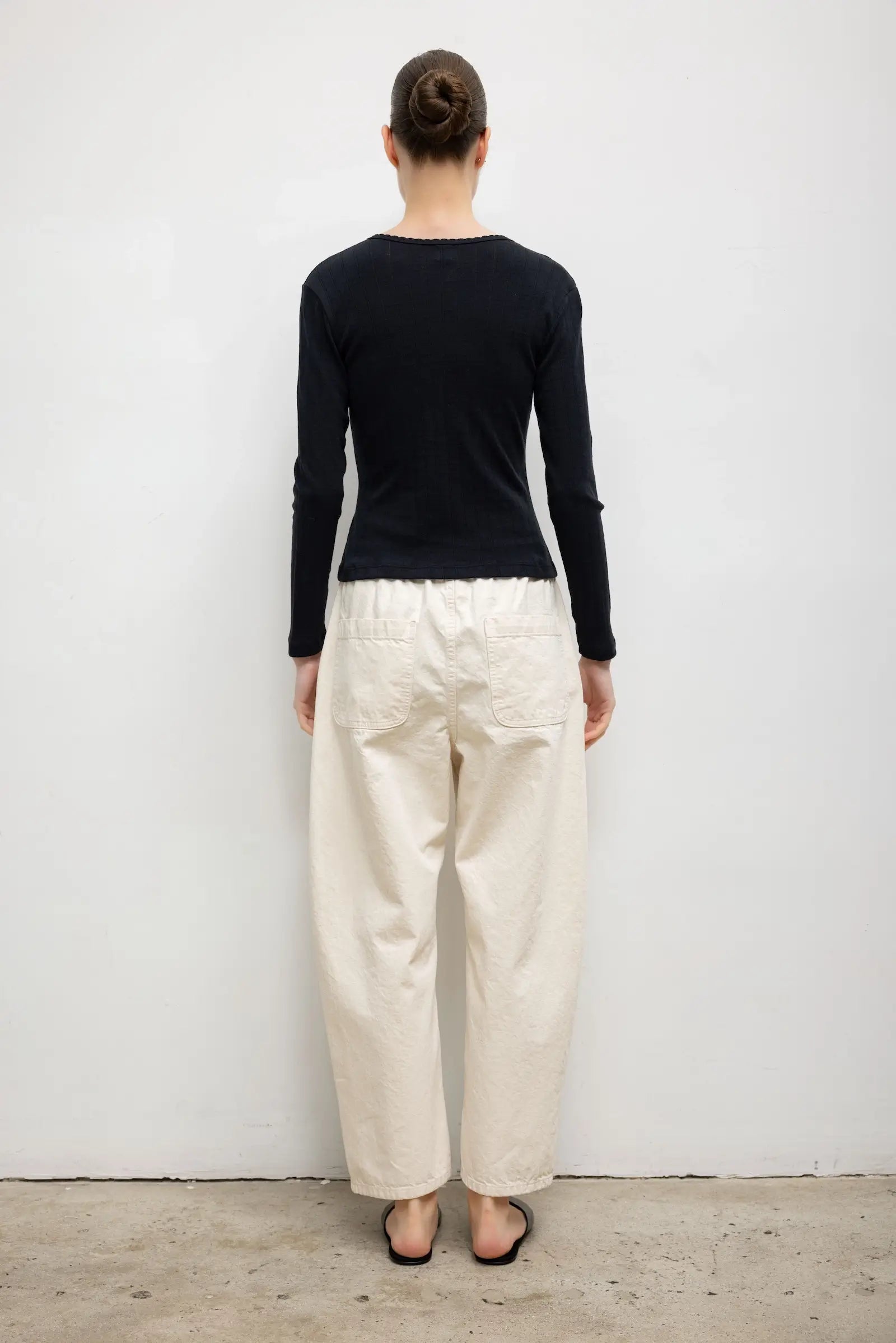 Pointelle Long Sleeve Henley