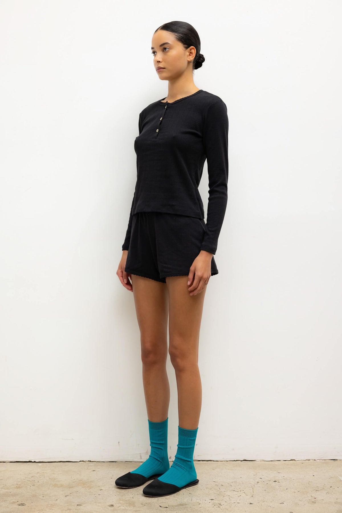 Pointelle Mini Short - Black - Image 5