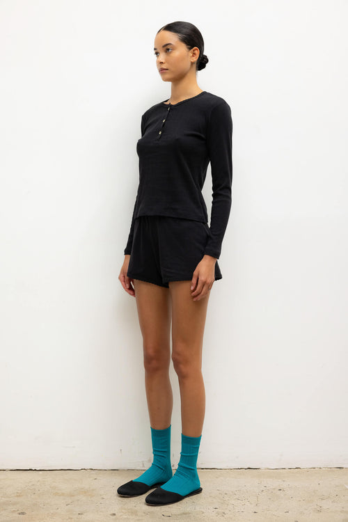 Pointelle Mini Short - Black - Image 5