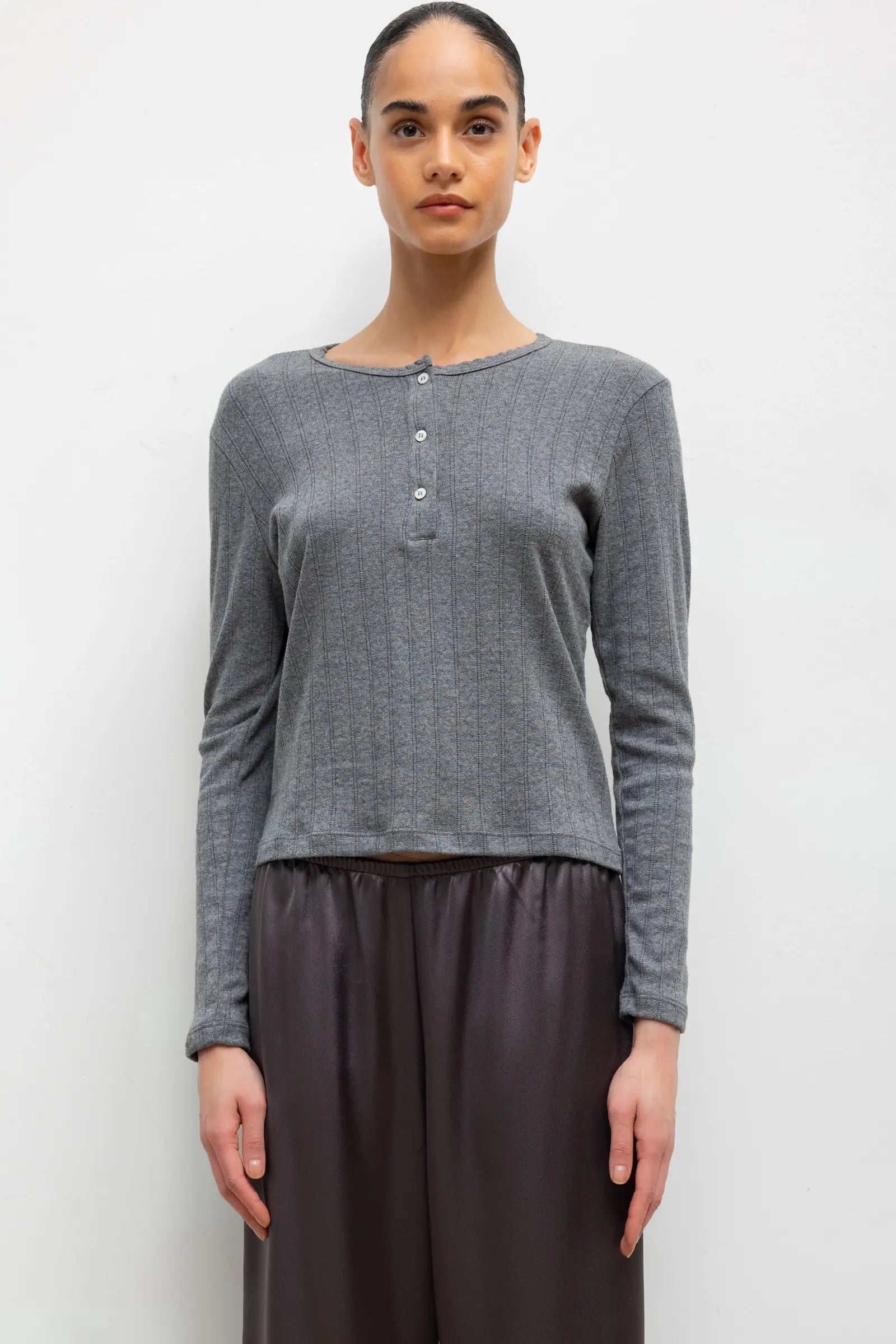 Pre-Order: Pointelle Long Sleeve Henley