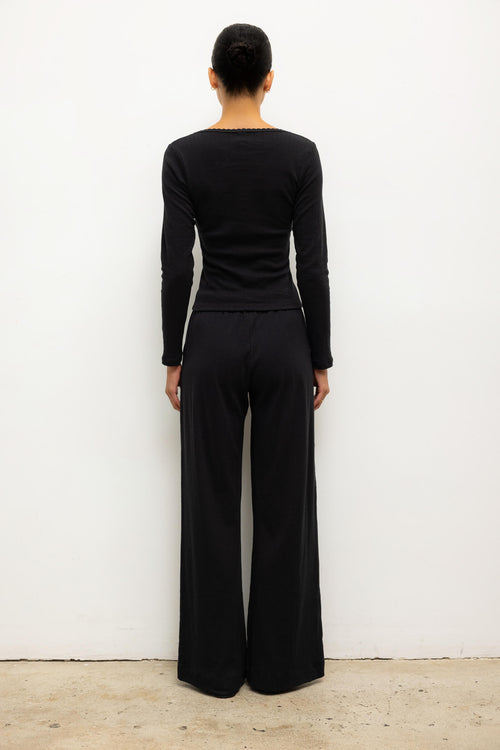 Pointelle Boxer Pant - Black - Image 6