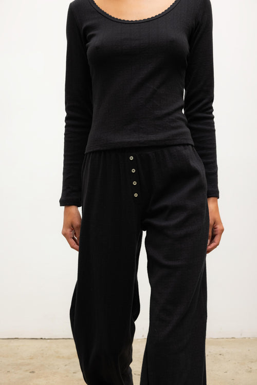 Pointelle Boxer Pant - Black - Image 4