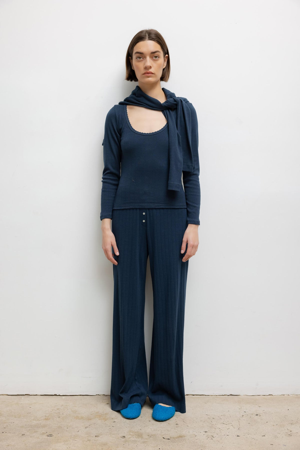 Pointelle Boxer Pant - Midnight - Image 1