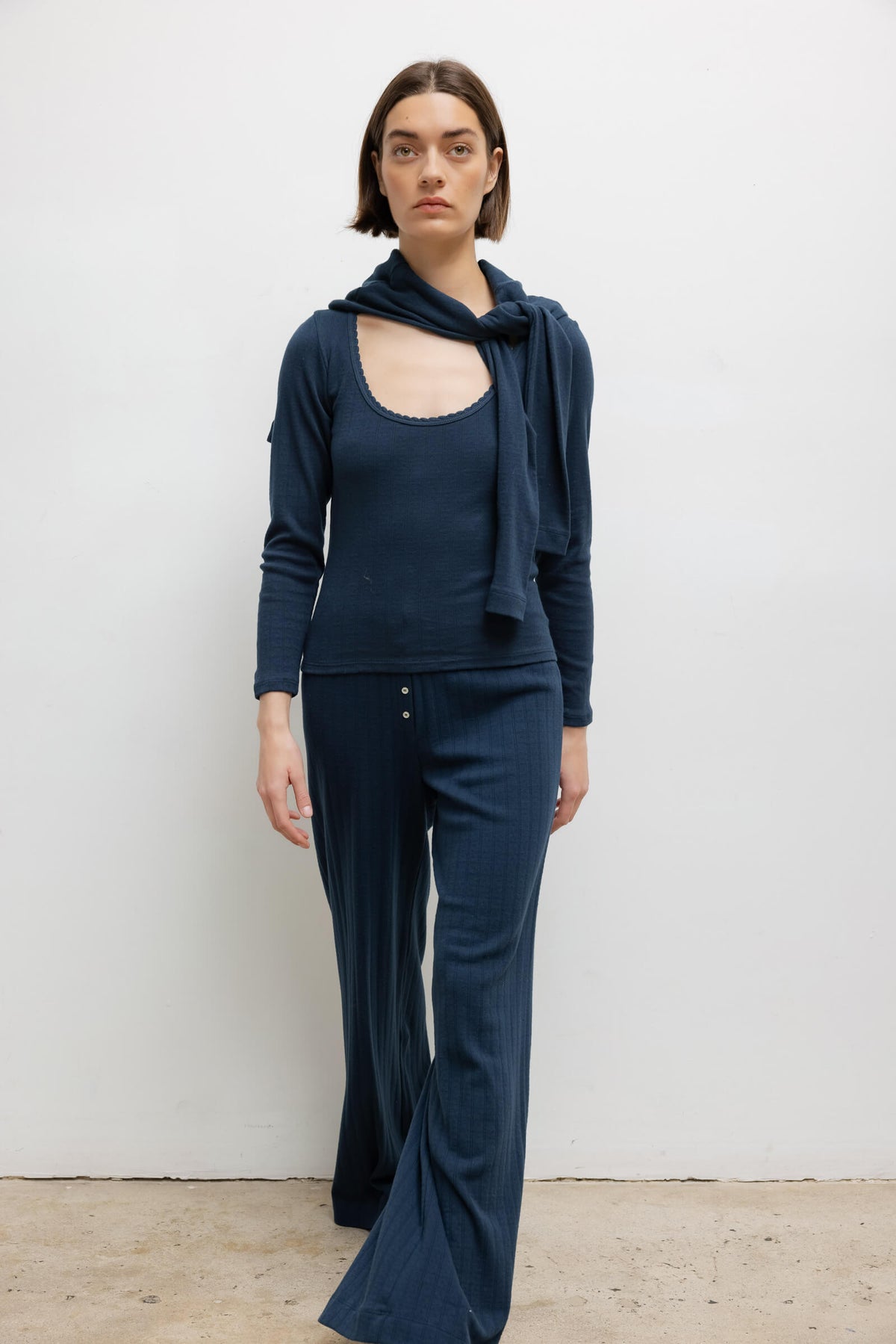Pointelle Boxer Pant - Midnight - Image 3