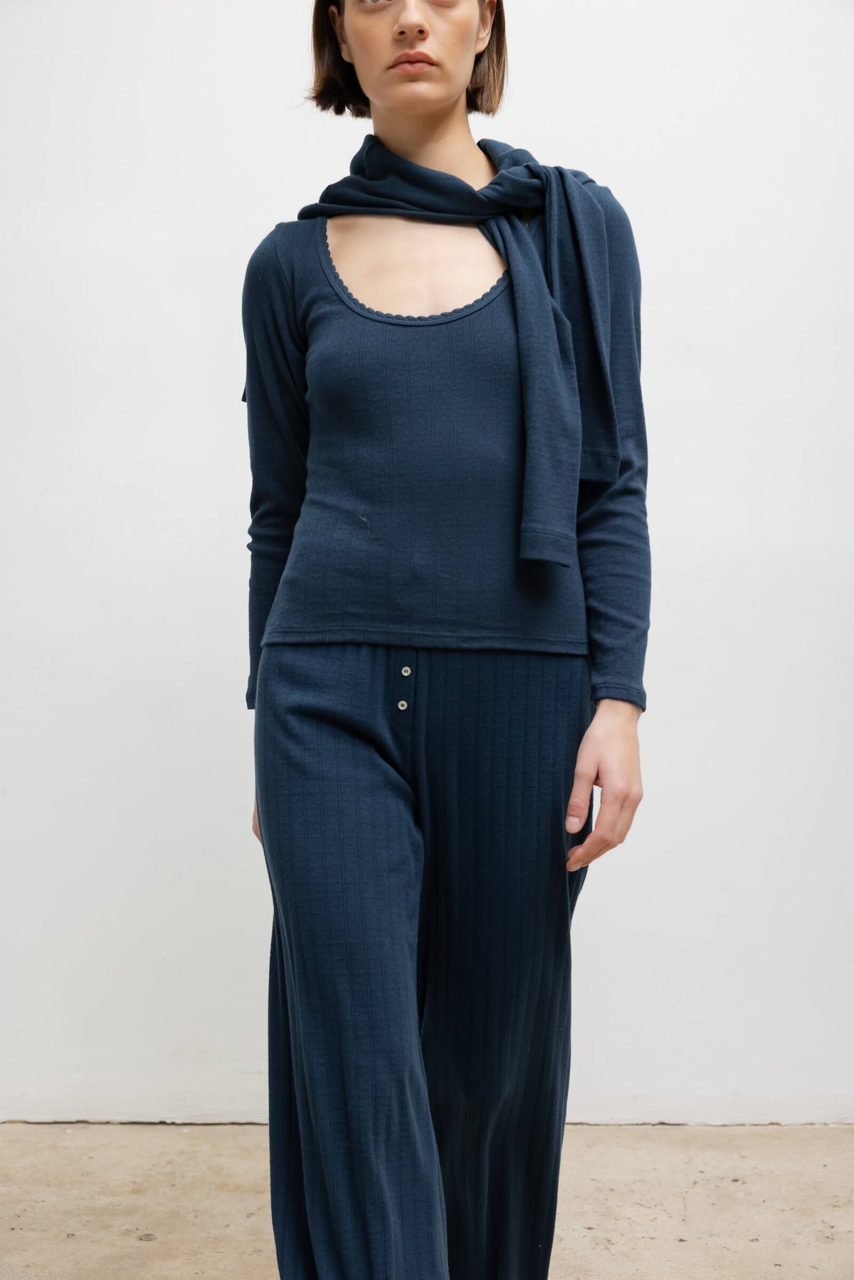 Pointelle Boxer Pant - Midnight - Image 4