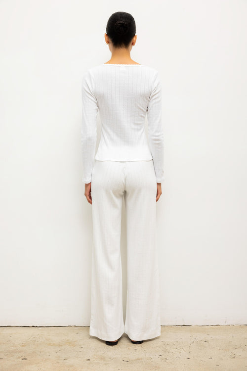 Pointelle Boxer Pant - White - Image 6