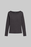 Pointelle Long Sleeve Bateau Top