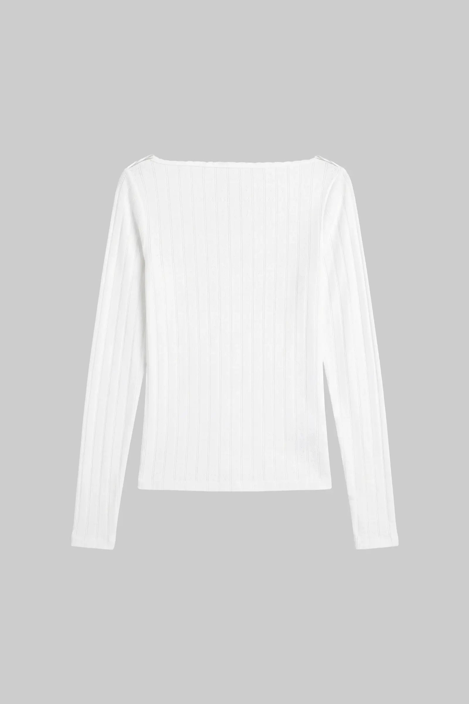 Pointelle Long Sleeve Bateau Top
