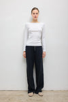 Pointelle Long Sleeve Bateau Top
