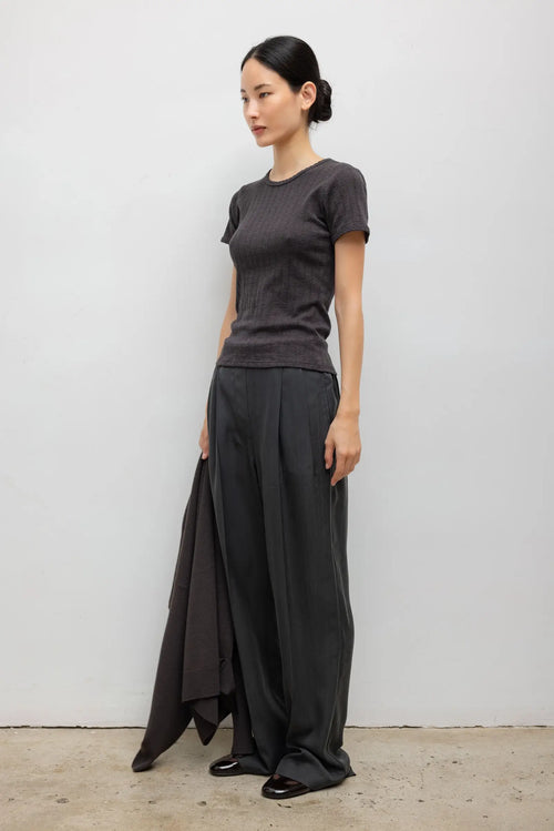 Pointelle Slim Fit Tee - Hickory Melange - Image 6