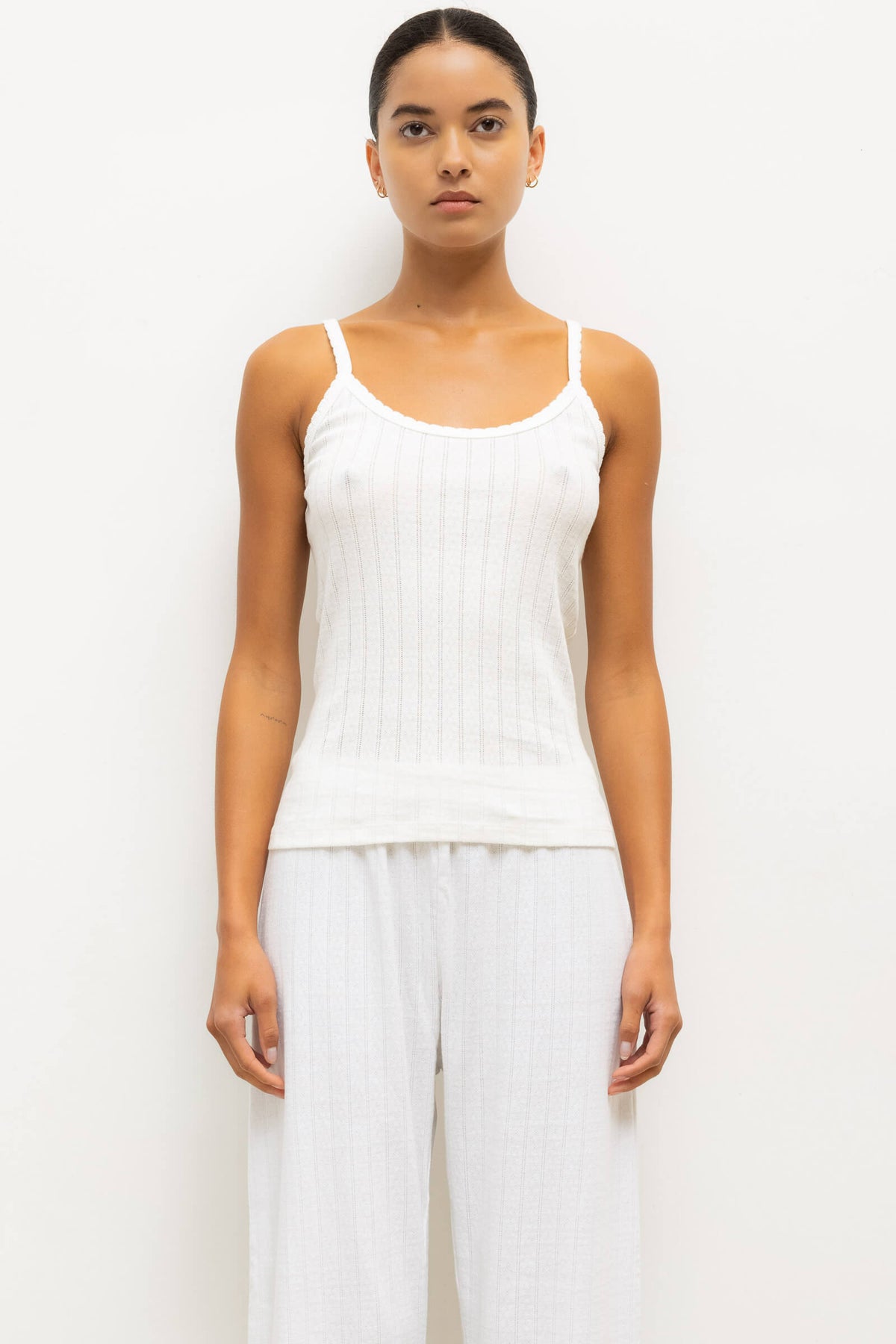 Pointelle Tank - White - Image 1