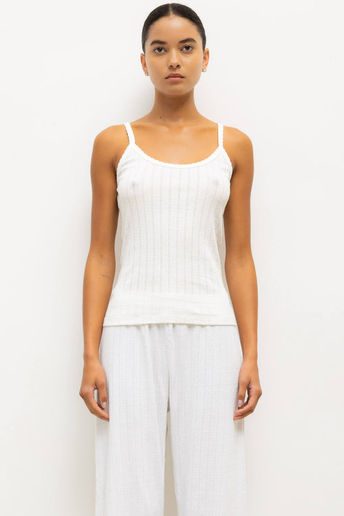 Pointelle Tank - White - Image 1