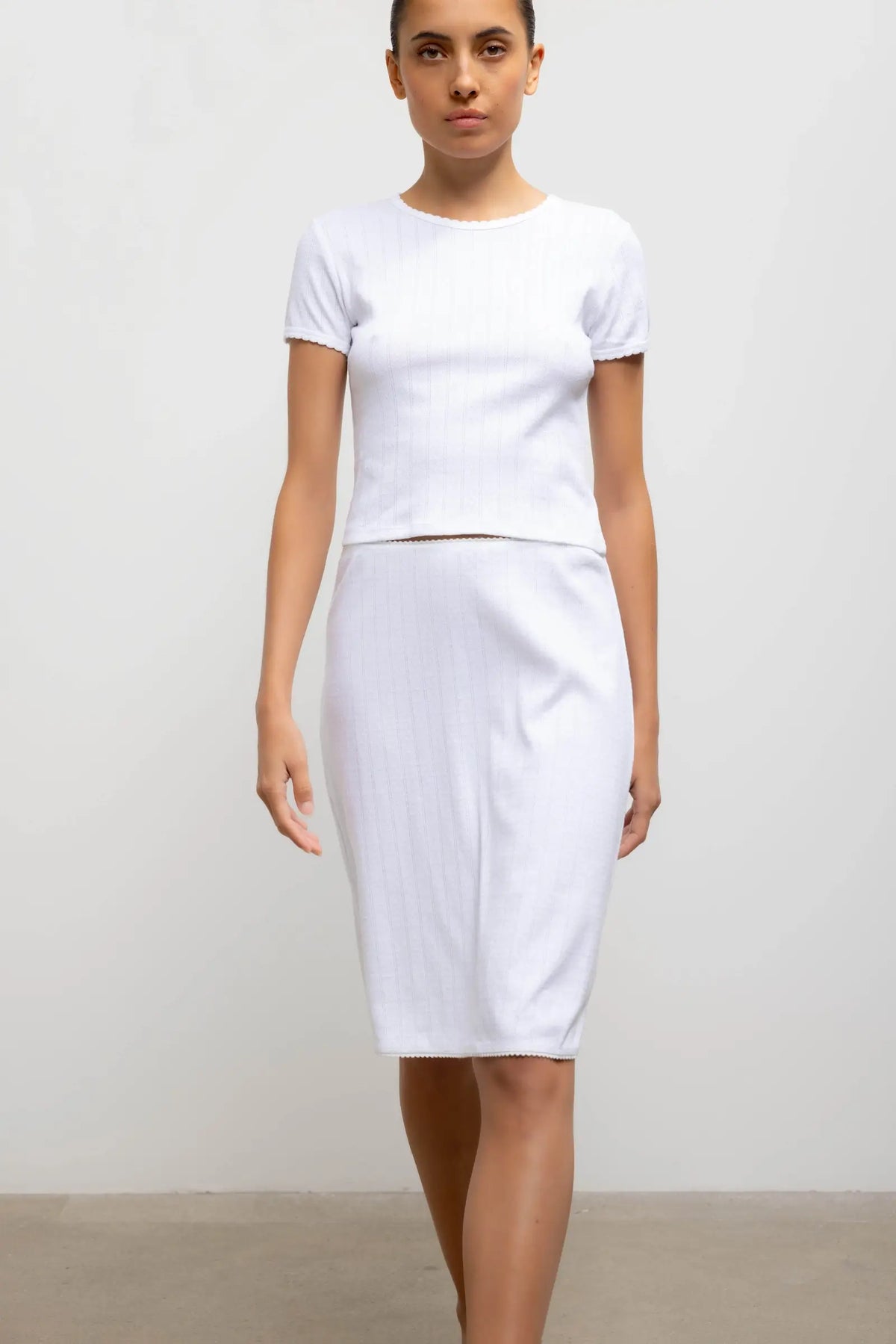 Pointelle Skirt - White - Image 4