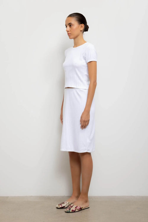 Pointelle Skirt - White - Image 5