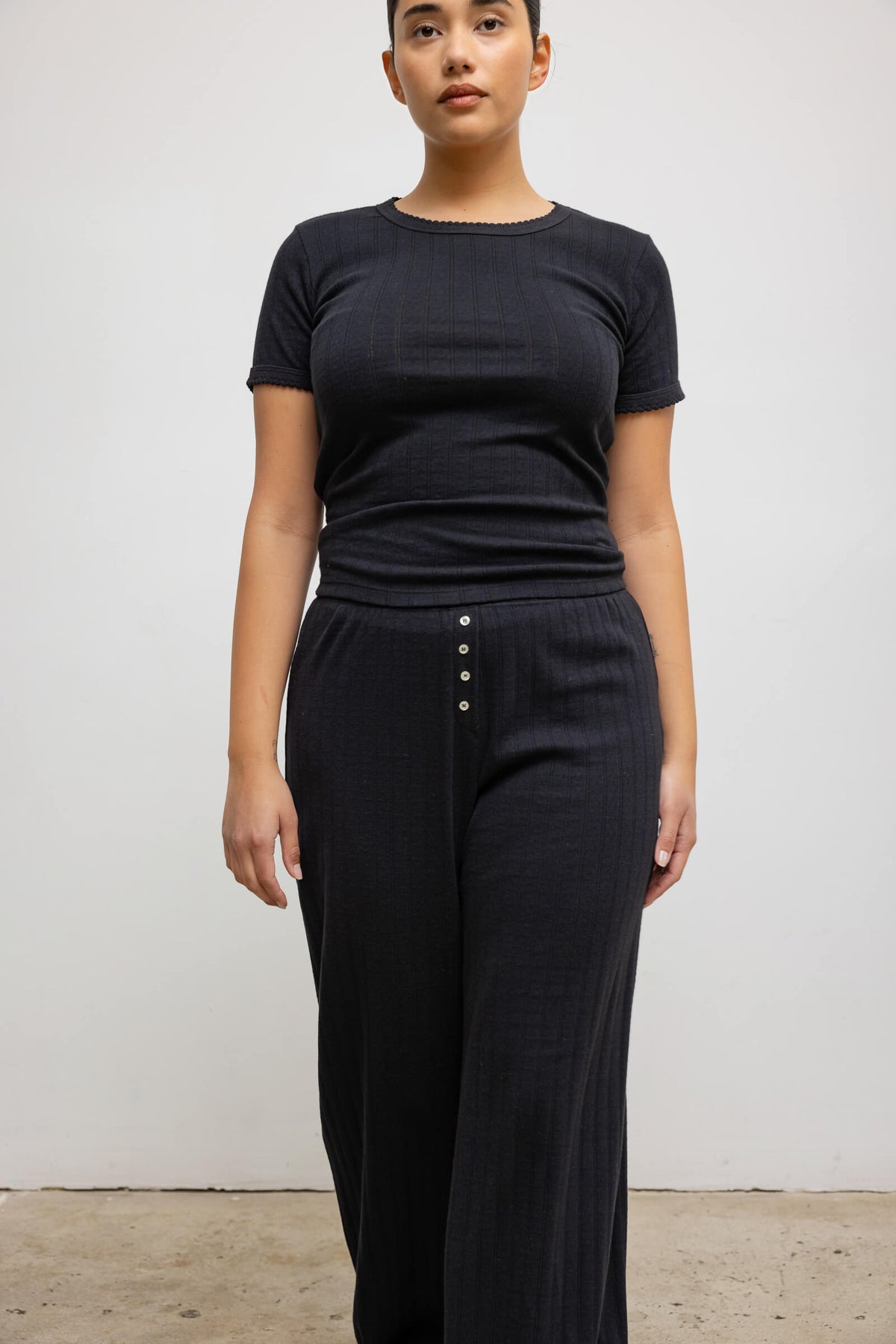 Pointelle Boxer Pant - Black - Image 9