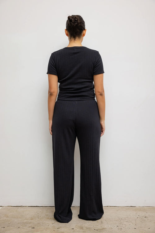 Pointelle Boxer Pant - Black - Image 11
