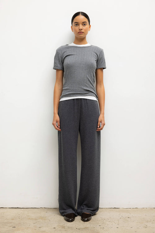 Pointelle Slim Fit Tee - Granite - Image 3