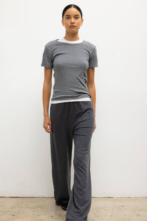 Pointelle Slim Fit Tee - Granite - Image 4