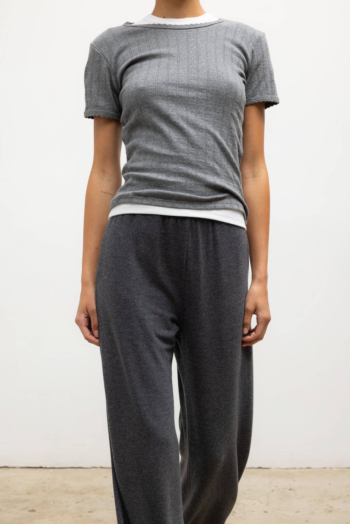 Pointelle Slim Fit Tee - Granite - Image 5