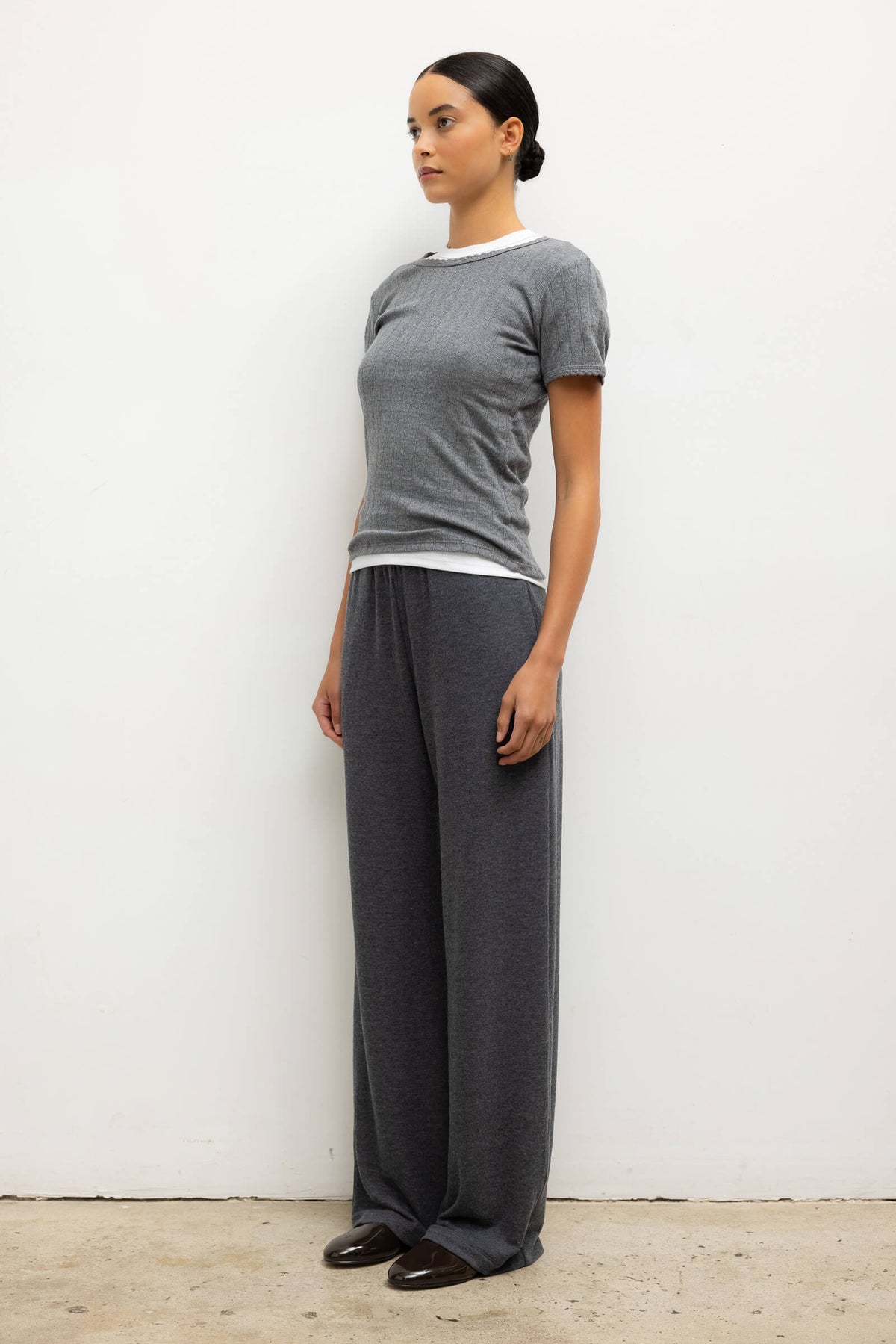 Pointelle Slim Fit Tee - Granite - Image 6